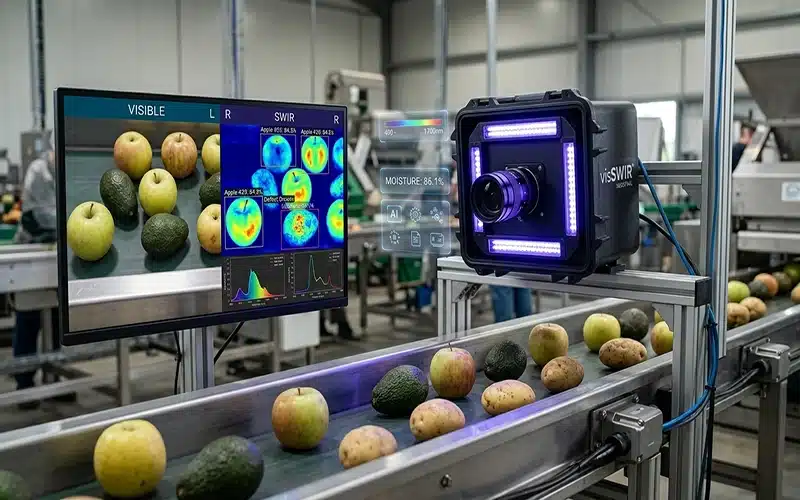 SWIR Vision Basler visSWIR Cameras CQD SWIR Sensors Hyperspectral Imaging Agriculture تشخیص کبودی زیرسطحی میوه بازرسی غیرمخرب محصولات کشاورزی Machine Vision در کشاورزی تشخیص مواد خارجی در خط فرآوری UAV SWIR Imaging کنترل کیفیت هوشمند محصولات غذایی دوربین SWIR صنعتی • دوربین Basler برای کشاورزی • سیستم بینایی ماشین کشاورزی • کنترل کیفیت محصولات کشاورزی با تصویربرداری • تشخیص خرابی و آفت محصولات با دوربین • سورتینگ میوه با بینایی ماشین • فناوری مادونقرمز کوتاهموج در کشاورزی • دوربین دید در طیف IR برای غذا و کشاورزی • بازرسی غیرمخرب محصولات غذایی • تصویربرداری حرفهای برای خطوط فرآوری مواد غذایی